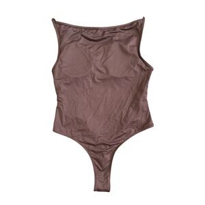 Shasa Sea La Vie Brown Boat Neck Thong One Piece Swimsuit NWT Size Large